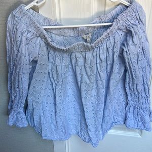 Lucky Brand Blue off the Shoulder top (Medium)